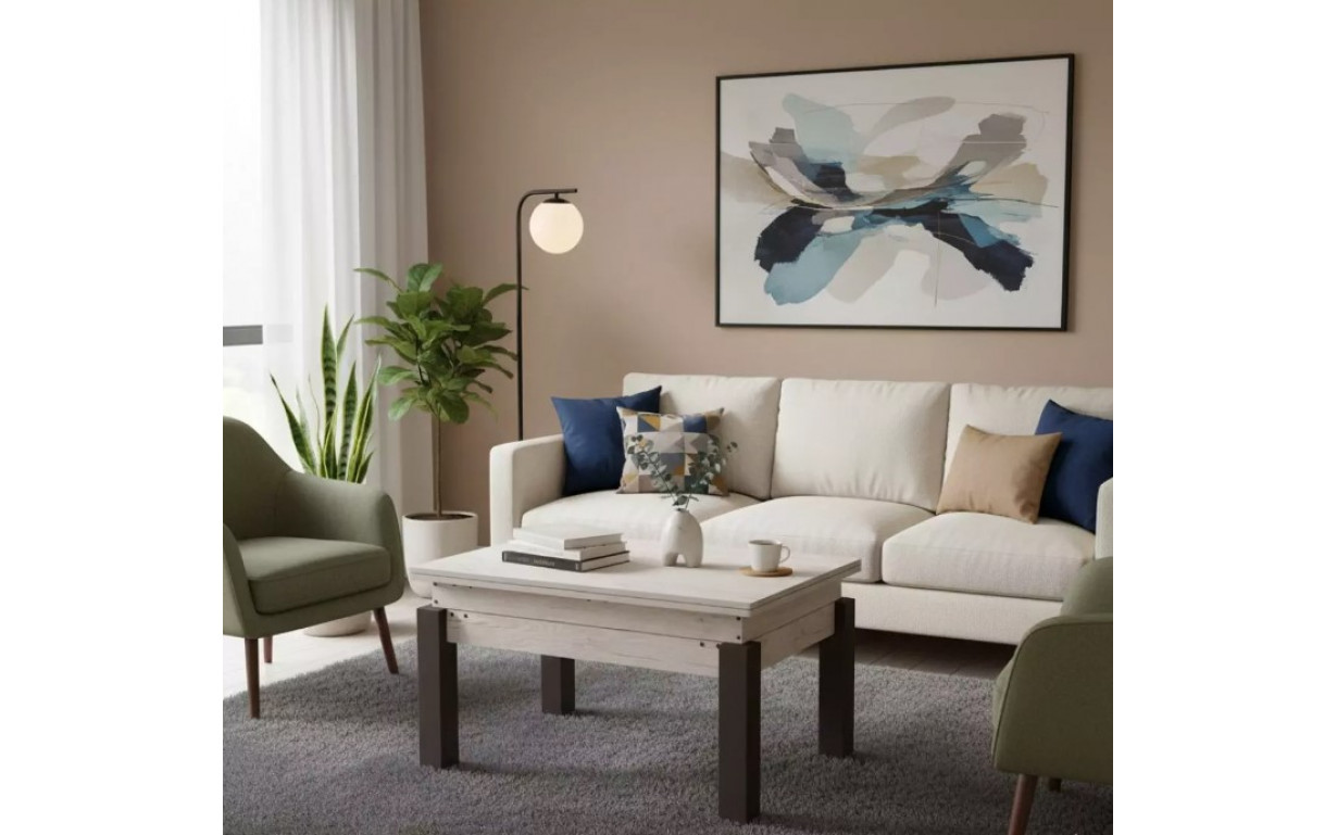 Стол-трансформер B-Fly Дуб експресив песочный/Венге ноги - Фото